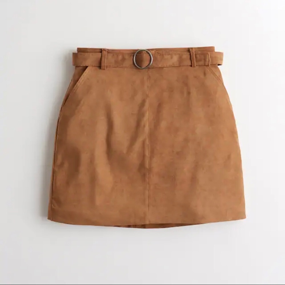 Brown Suede ultra high rise skirt